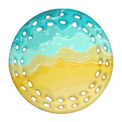 Abstract Background Beach Coast Round Filigree Ornament (two Sides)