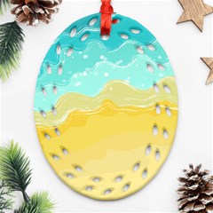 Abstract Background Beach Coast Ornament (oval Filigree)