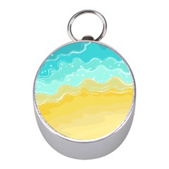 Abstract Background Beach Coast Mini Silver Compasses by anzea