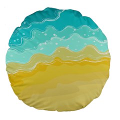 Abstract Background Beach Coast Large 18  Premium Flano Round Cushions by anzea