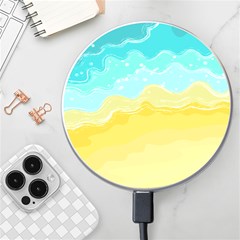 Abstract Background Beach Coast Wireless Fast Charger(white)