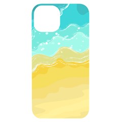 Abstract Background Beach Coast Iphone 14 Black Uv Print Case by anzea