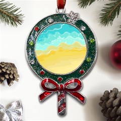 Abstract Background Beach Coast Metal X mas Lollipop With Crystal Ornament by anzea