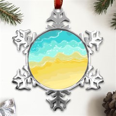 Abstract Background Beach Coast Metal Small Snowflake Ornament by anzea