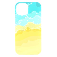 Abstract Background Beach Coast Iphone 15 Black Uv Print Pc Hardshell Case by anzea