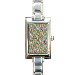 Tribal Background Boho Batik Rectangle Italian Charm Watch by anzea