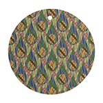 Tribal Background Boho Batik Round Ornament (Two Sides) Front