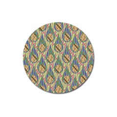 Tribal Background Boho Batik Magnet 3  (round)