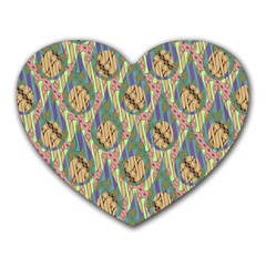 Tribal Background Boho Batik Heart Mousepad by anzea