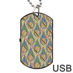 Tribal Background Boho Batik Dog Tag Usb Flash (one Side) by anzea