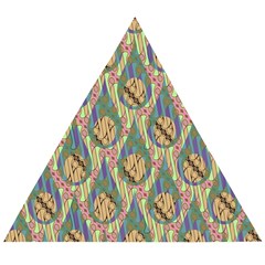 Tribal Background Boho Batik Wooden Puzzle Triangle by anzea