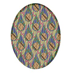 Tribal Background Boho Batik Oval Glass Fridge Magnet (4 Pack)