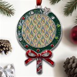 Tribal Background Boho Batik Metal X Mas Lollipop with Crystal Ornament Front