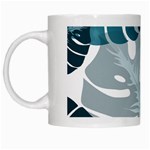 Monstera Leaves Background White Mug Left