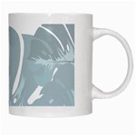 Monstera Leaves Background White Mug Right