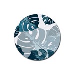 Monstera Leaves Background Rubber Coaster (Round) Front