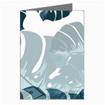 Monstera Leaves Background Greeting Cards (Pkg of 8) Left