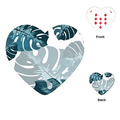 Monstera Leaves Background Playing Cards Single Design (heart)