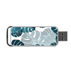 Monstera Leaves Background Portable Usb Flash (two Sides) by anzea