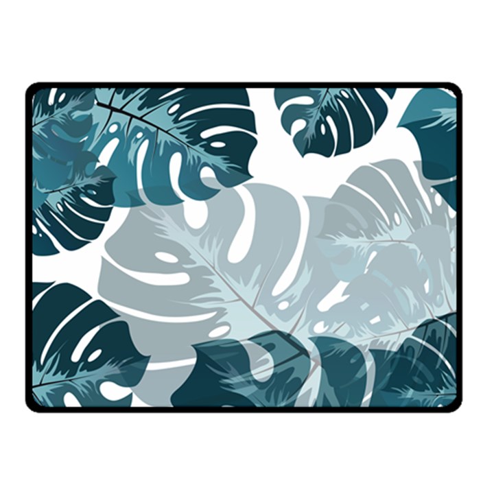 Monstera Leaves Background Two Sides Fleece Blanket (Small)