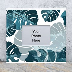 Monstera Leaves Background White Wall Photo Frame 5  X 7 