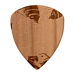 Monstera Leaves Background Guitar Shape Wood Guitar Pick Holder Case And Picks Set Pick