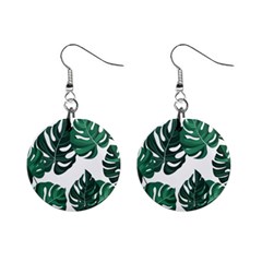 Illustrations Monstera Leafes Mini Button Earrings by anzea