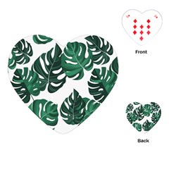 Illustrations Monstera Leafes Playing Cards Single Design (heart)