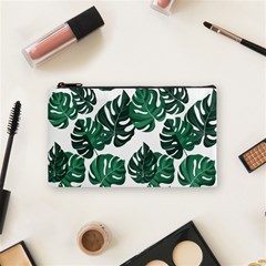 Illustrations Monstera Leafes Cosmetic Bag (small) by anzea