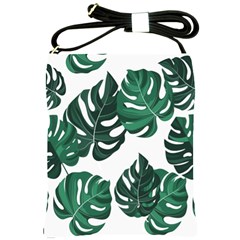 Illustrations Monstera Leafes Shoulder Sling Bag by anzea