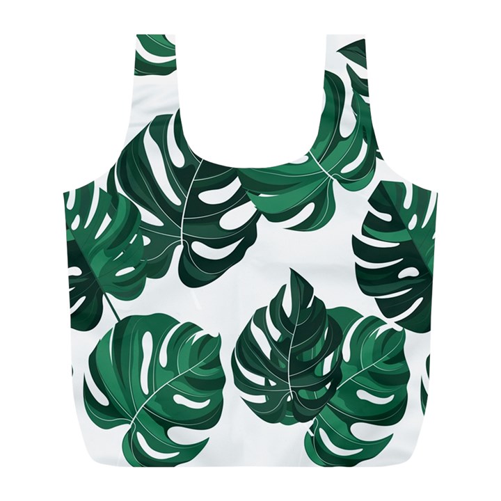 Illustrations Monstera Leafes Full Print Recycle Bag (L)