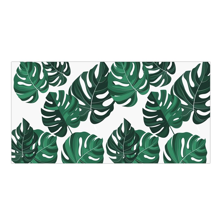 Illustrations Monstera Leafes Satin Shawl 45  x 80 