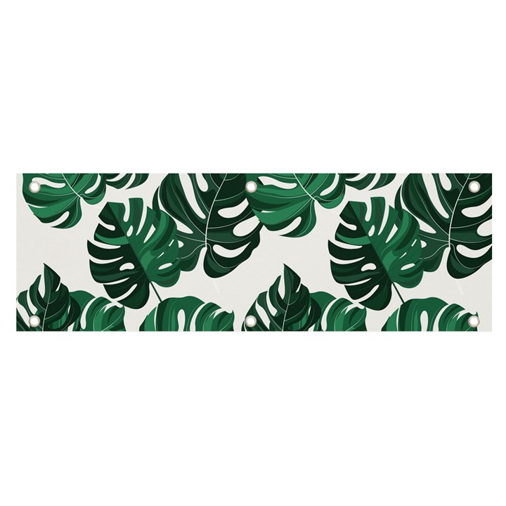 Illustrations Monstera Leafes Banner and Sign 6  x 2 