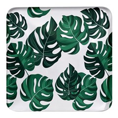 Illustrations Monstera Leafes Square Glass Fridge Magnet (4 Pack)