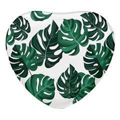 Illustrations Monstera Leafes Heart Glass Fridge Magnet (4 Pack) by anzea