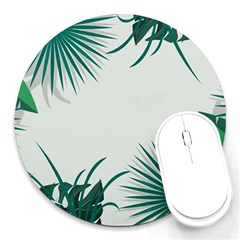 Illustrations Foliage Background Border Round Mousepad