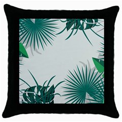 Illustrations Foliage Background Border Throw Pillow Case (black) by anzea