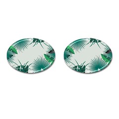 Illustrations Foliage Background Border Cufflinks (oval) by anzea