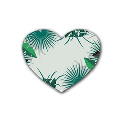 Illustrations Foliage Background Border Rubber Coaster (heart)