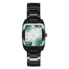 Illustrations Foliage Background Border Stainless Steel Barrel Watch by anzea