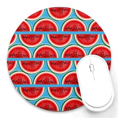 Illustrations Watermelon Texture Pattern Round Mousepad by anzea