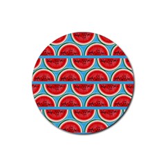 Illustrations Watermelon Texture Pattern Rubber Coaster (round) by anzea