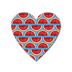 Illustrations Watermelon Texture Pattern Heart Magnet by anzea