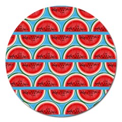 Illustrations Watermelon Texture Pattern Magnet 5  (round) by anzea