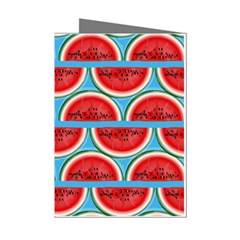 Illustrations Watermelon Texture Pattern Mini Greeting Cards (pkg Of 8) by anzea