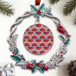 Illustrations Watermelon Texture Pattern Metal X mas Wreath Holly leaf Ornament Front