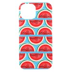 Illustrations Watermelon Texture Pattern iPhone 15 Black UV Print PC Hardshell Case Front