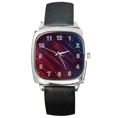 Illustrations Space Purple Square Metal Watch