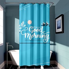 Background Good Morning Shower Curtain 36  X 72  (stall)  by anzea