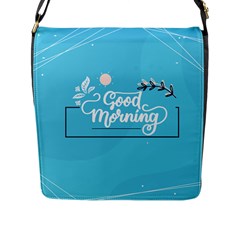 Background Good Morning Flap Closure Messenger Bag (l)